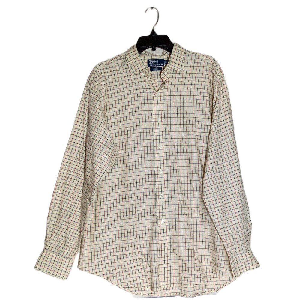 Polo Ralph Lauren Men’s XL Beige Check Button Down Shirt
